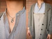 Old Rabbit Shaped Silver Small Charm Necklace  c.1980～