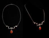 Joe H. Quintana Cochiti Vintage Silver Necklace w/Coral