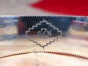 【Gibson Nez】Studs Pattern Stamped Heavy Silver Cuff Bracelet
