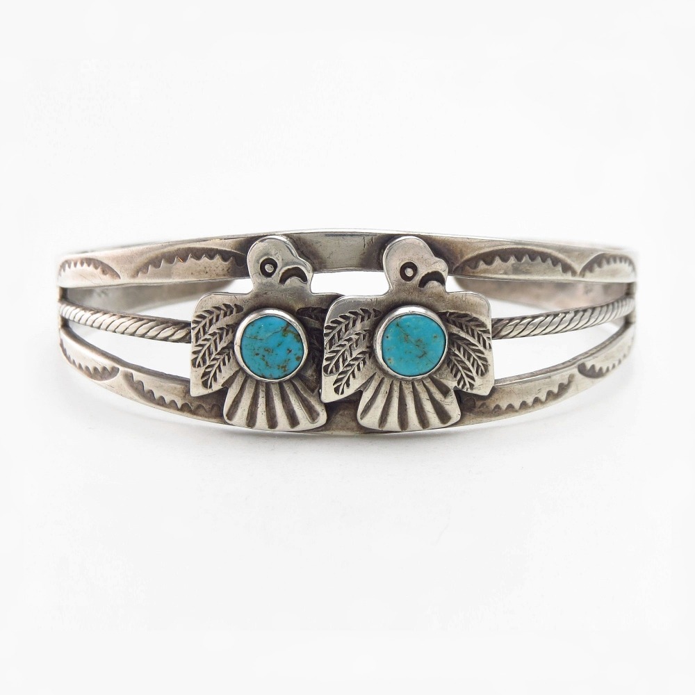 Antique Navajo 『ON BOOK』 Two T-birds Applique Cuff c.1930～