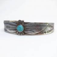 Antique Thunderbird Patch Ingot Silver Cuff Bracelet c.1930～