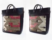 《Sample》 Antique Navajo Rug & Tannin Leather Tote Bag【Black】