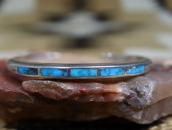 Vintage Zuni Gem Quality Turquoise Inlay Narrow Cuff  c.1960