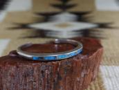 Vintage Zuni Gem Quality Turquoise Inlay Narrow Cuff  c.1960