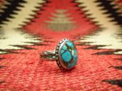 OLD PAWN Stamped Silver Ring with Turquoise