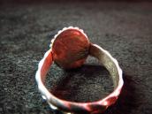 OLD PAWN Stamped Silver Ring with Turquoise