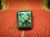 Vintage Split Ring with Square Turquoise   c.1970～