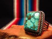 Vintage Split Ring with Square Turquoise   c.1970～