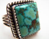 Vintage Split Ring with Square Turquoise   c.1970～
